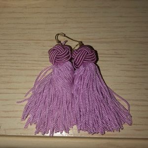 purple tassel earring
